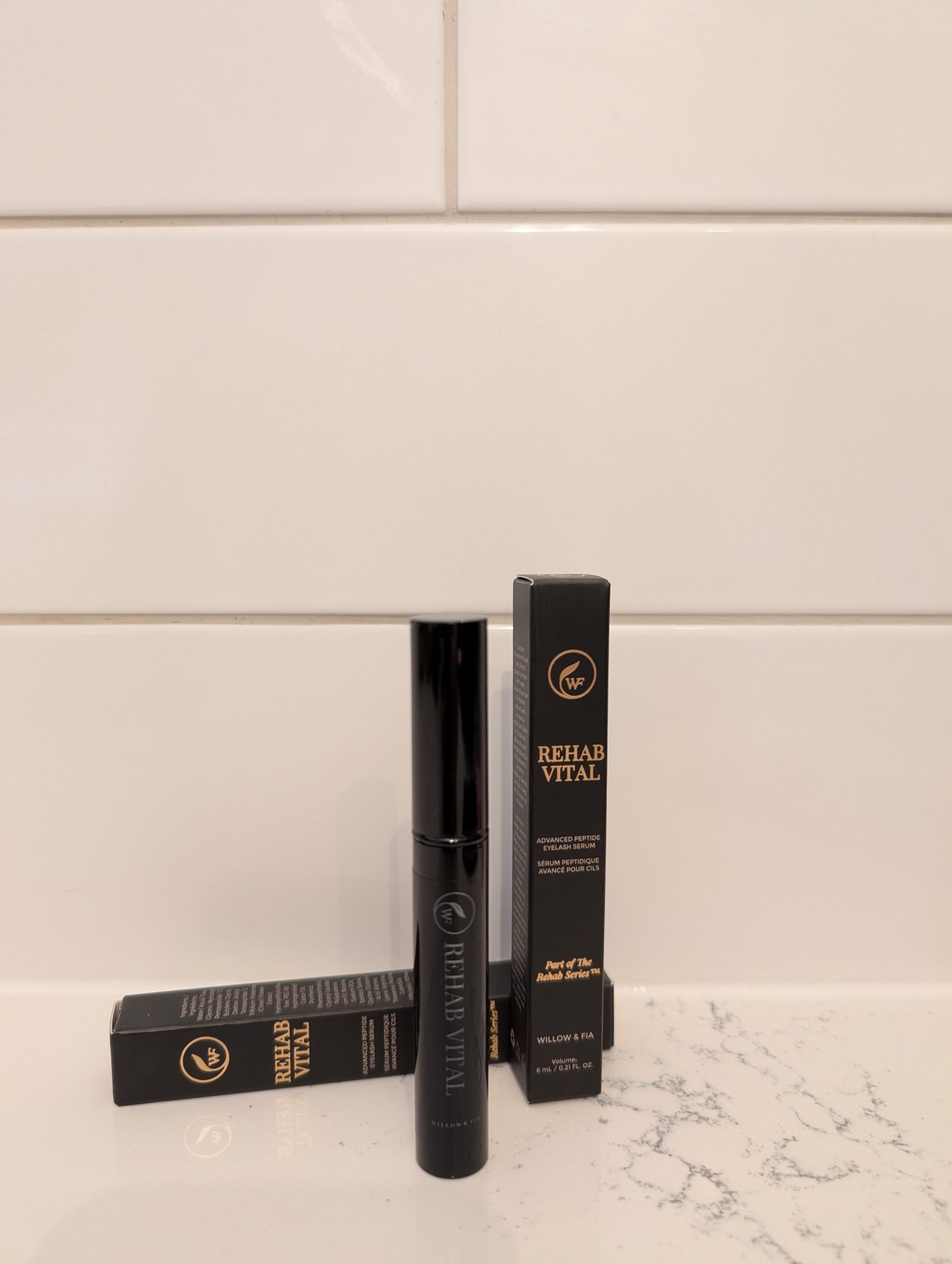 Rehab Vital eyelash and brow serum with peptides by Willow and Fia – eco-luxe Canadian beauty product